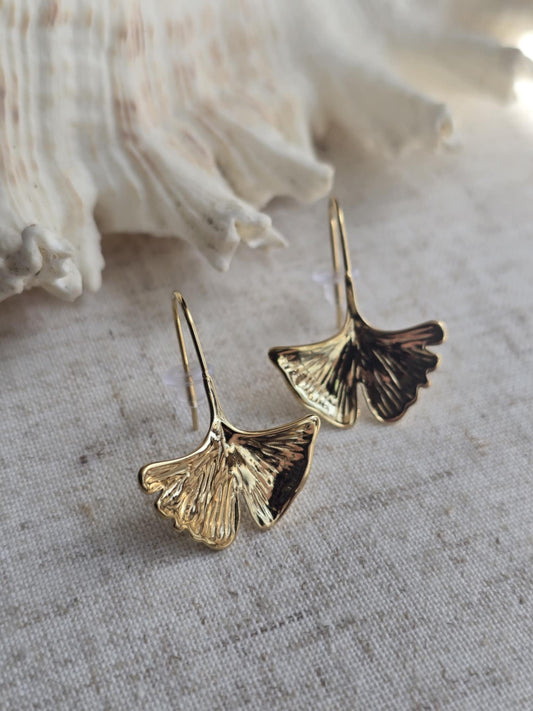 Boucles d'oreilles Feuille de Ginkgo