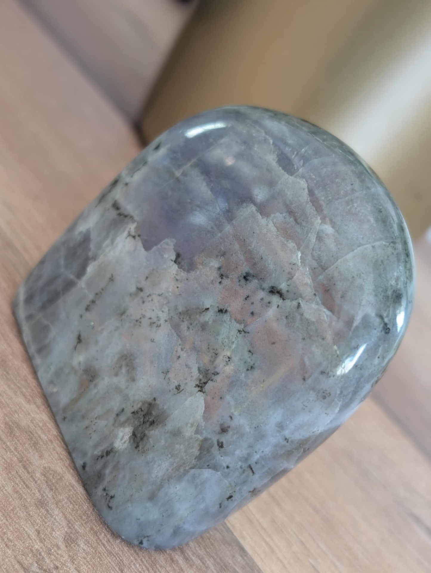 Labradorite de type spectrolite polie