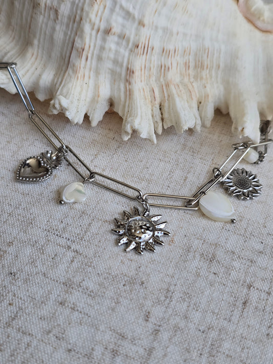 Bracelet breloque argenté