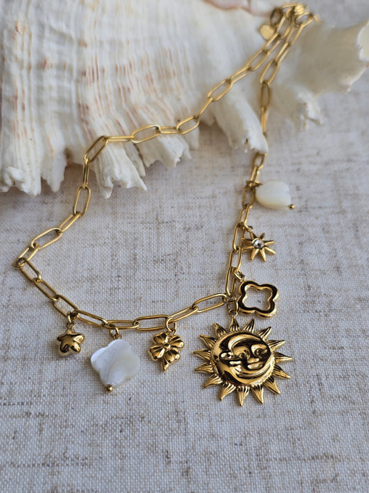 Collier breloque nacre