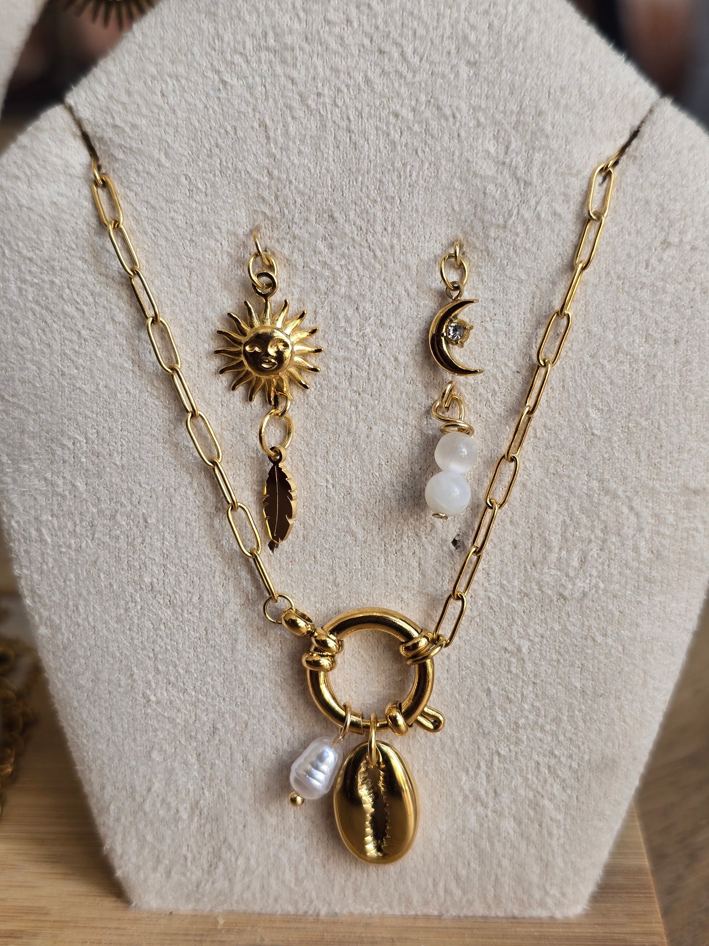 Collier charms interchangeables "Astres et Océan "