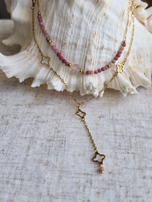 Collier pendant pierres naturelles