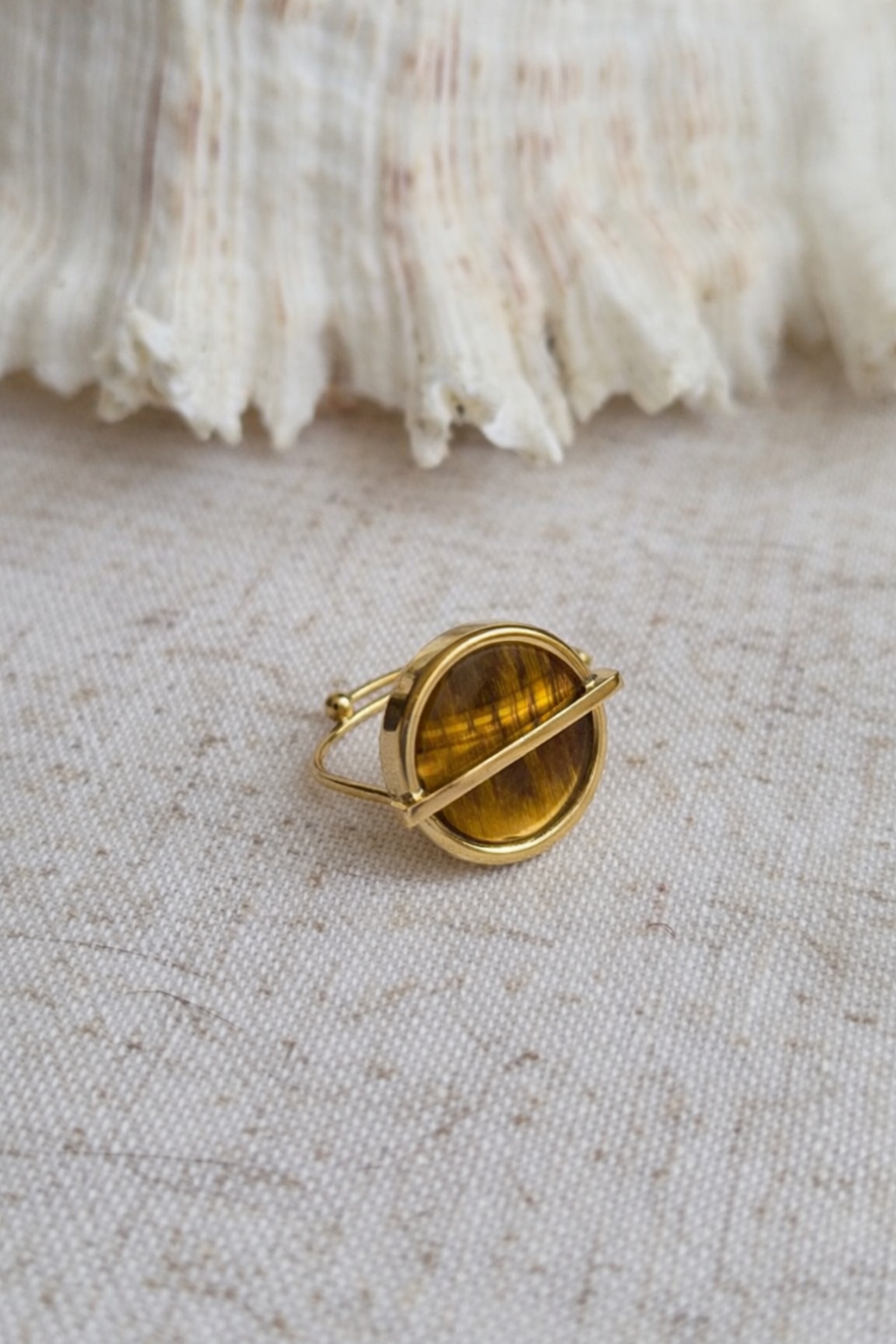 Bague pierres dorée