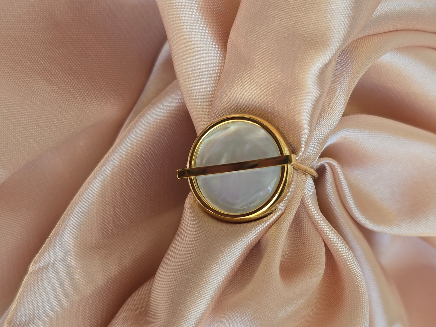 Bague pierres dorée