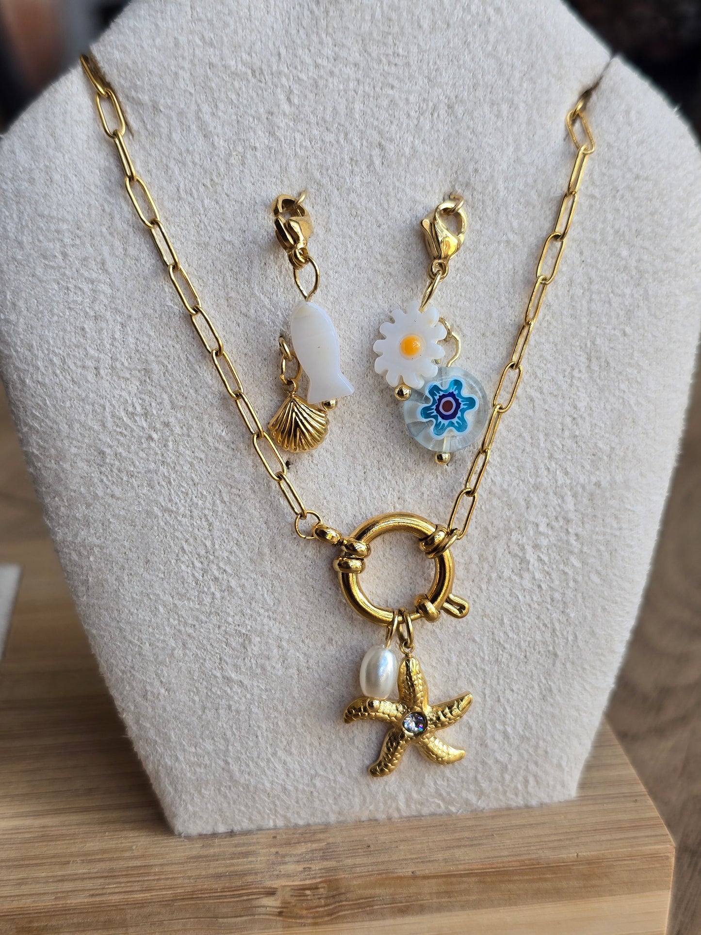 Collier charms interchangeables "Été bohème "