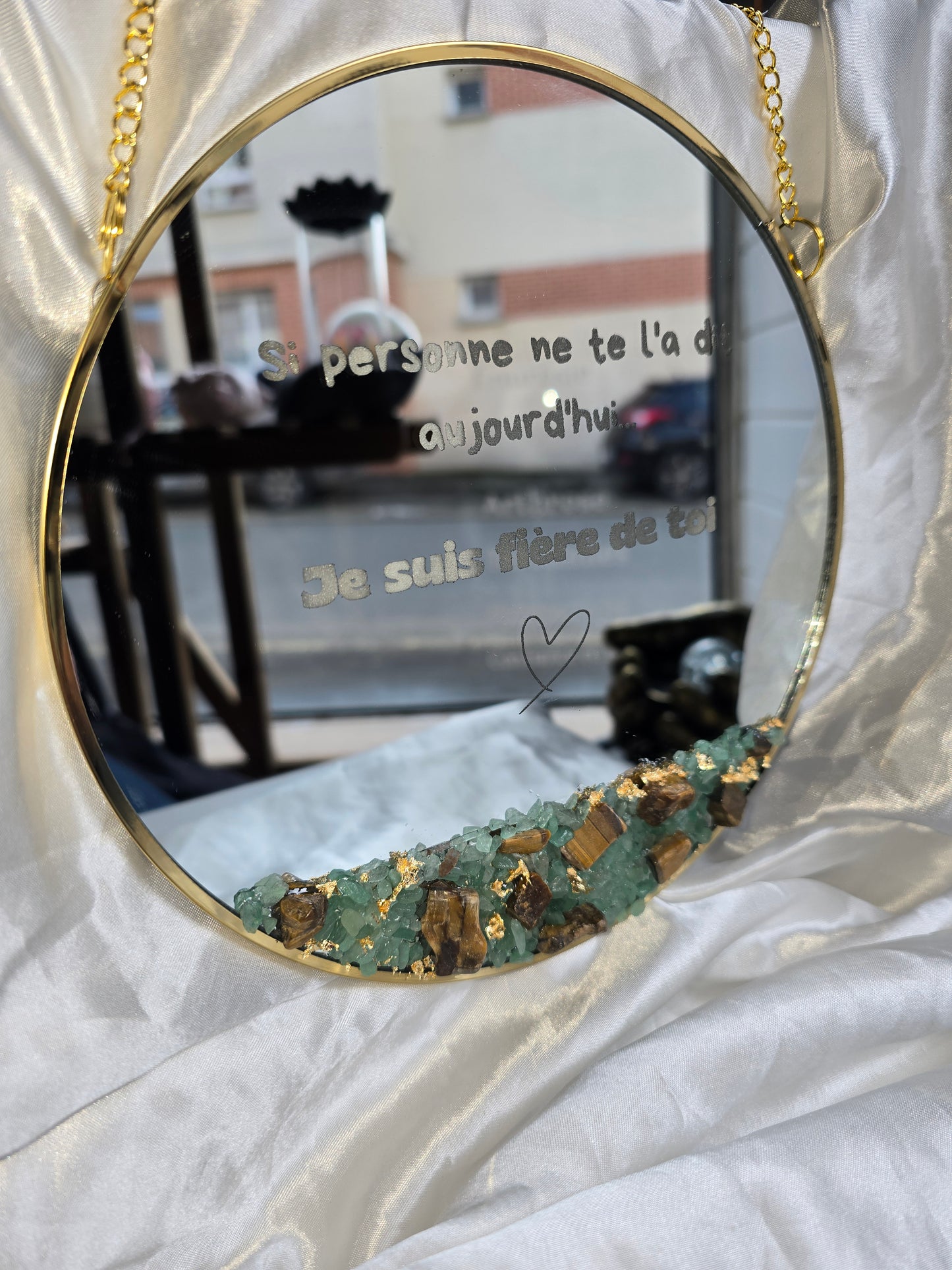 Miroir personnalisé pierres naturelles