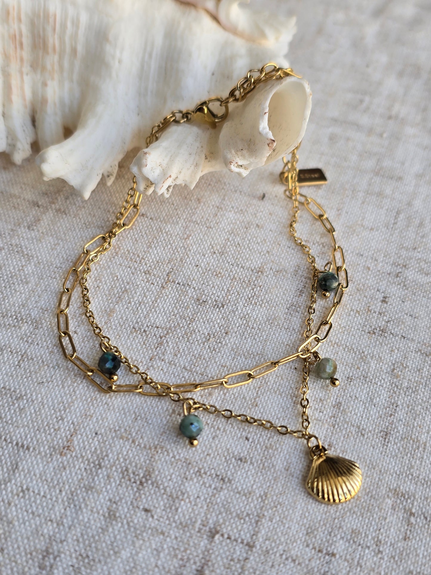 Chaine de cheville coquillage