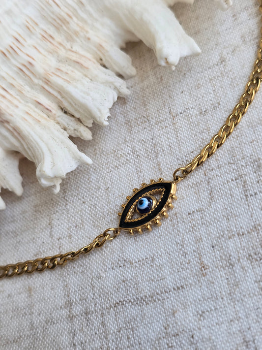 Bracelet oeil de nazar doré