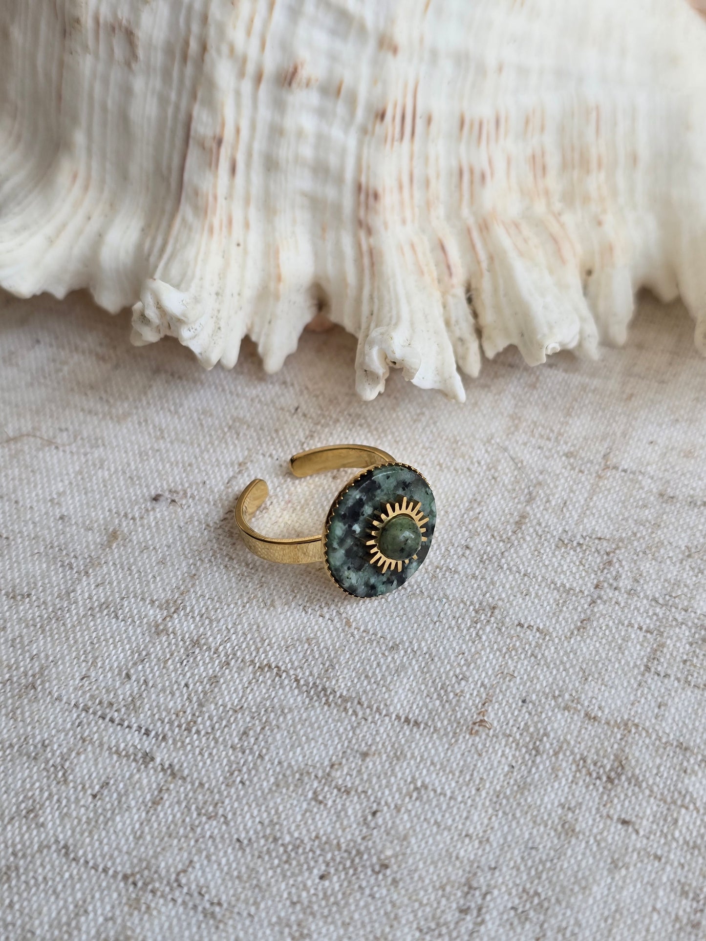 Bague en labradorite ou turquoise africaine