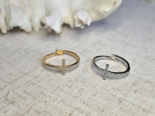 Bague Croix – Acier inoxydable