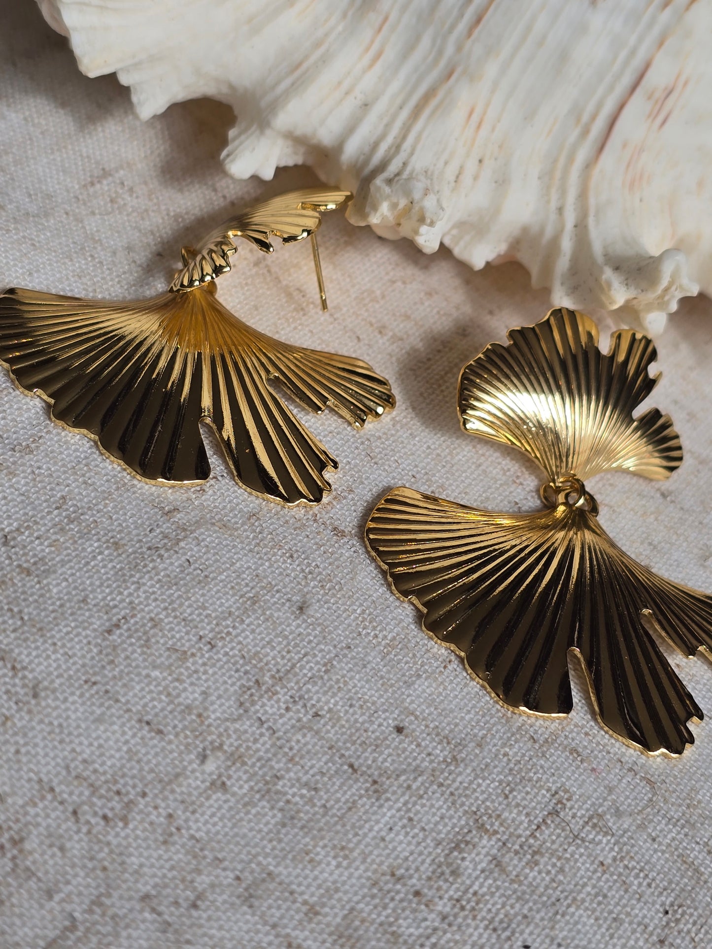 Boucles d'oreille ginkgo