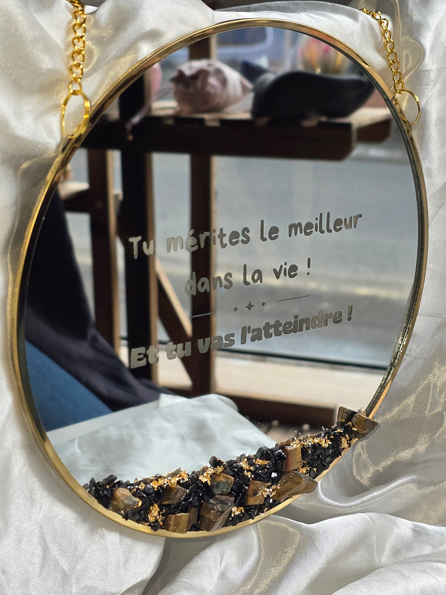 Miroir personnalisé pierres naturelles