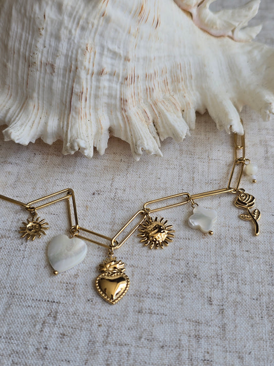 Bracelet breloque en pierres naturelles