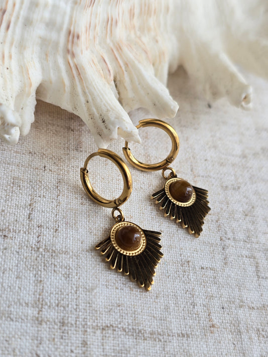 Boucles d'oreille pierres naturelles