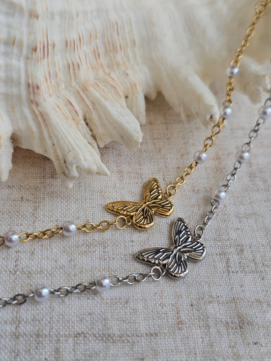 Bracelet papillon acier inoxydable