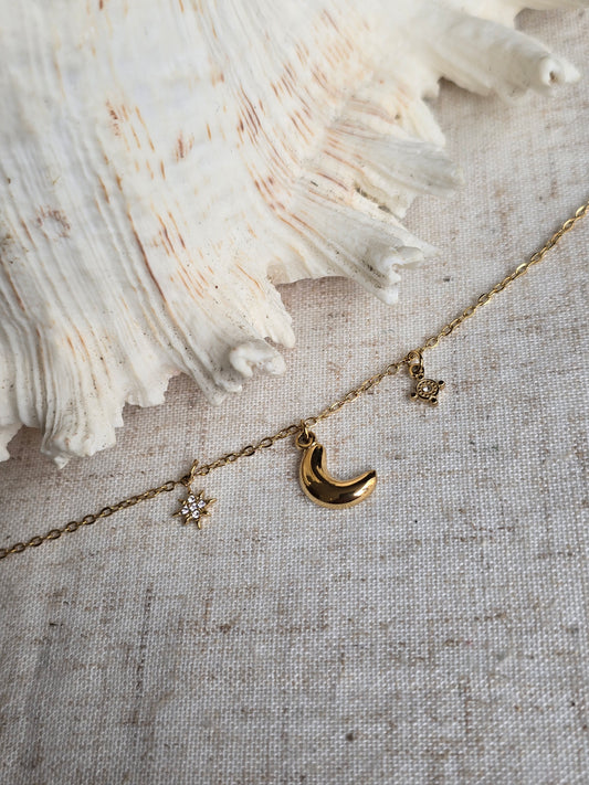 Bracelet de cheville lune