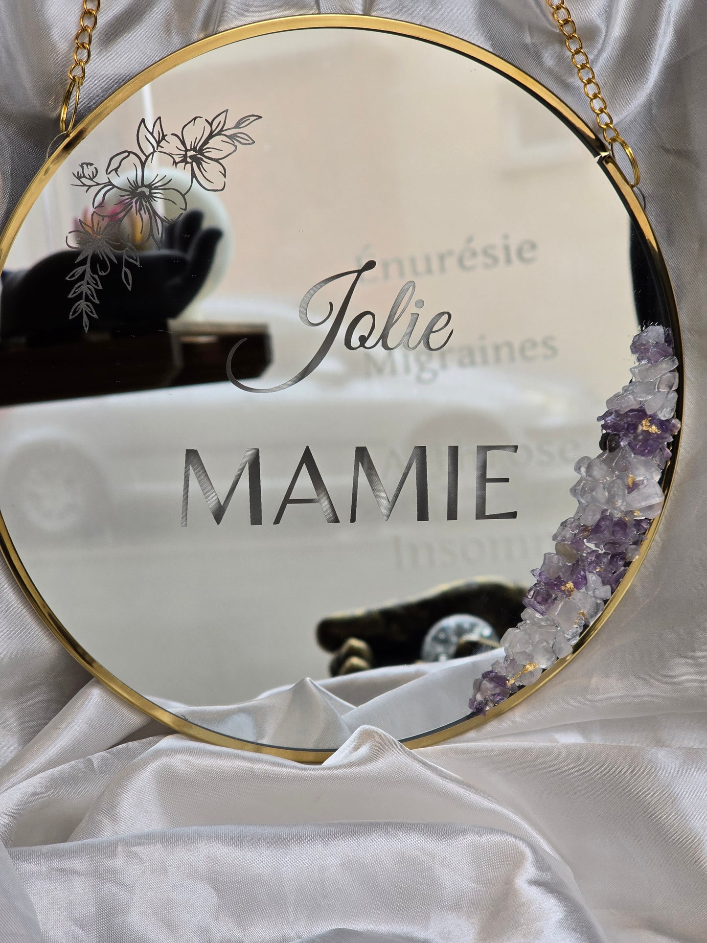 Miroir personnalisé pierres naturelles