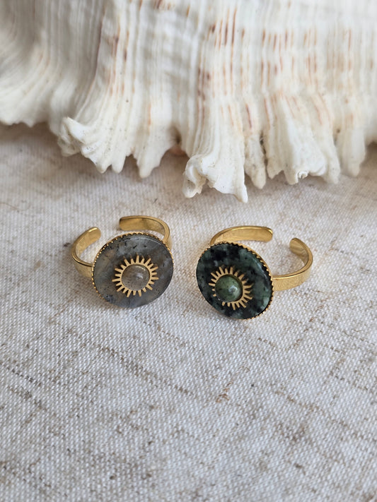 Bague en labradorite ou turquoise africaine