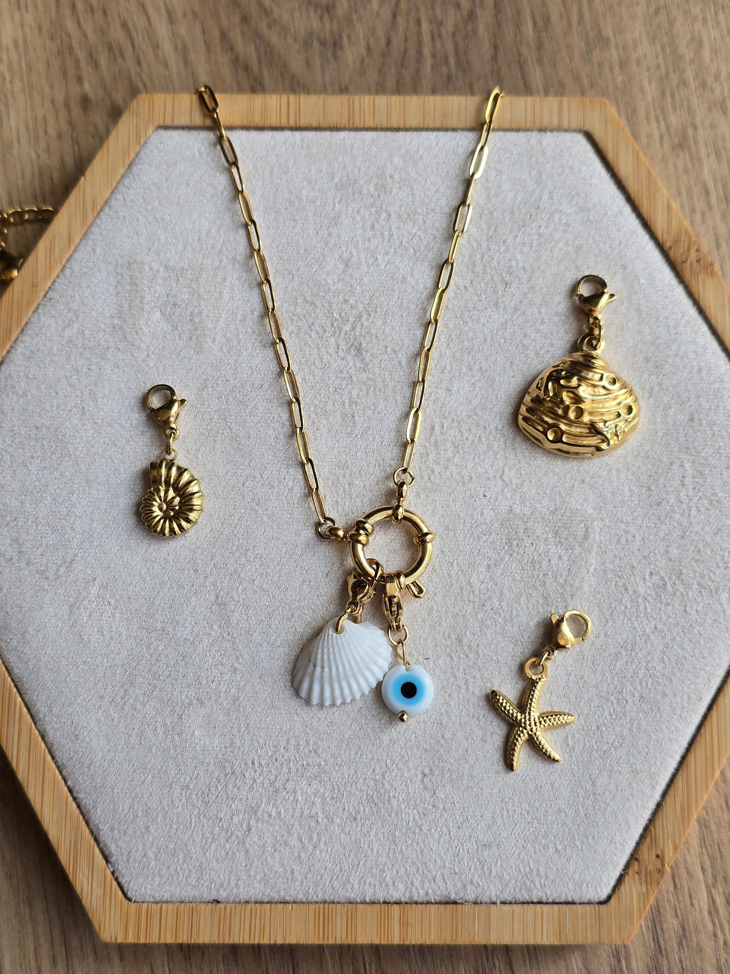 Collier charms interchangeables "Protection marine "
