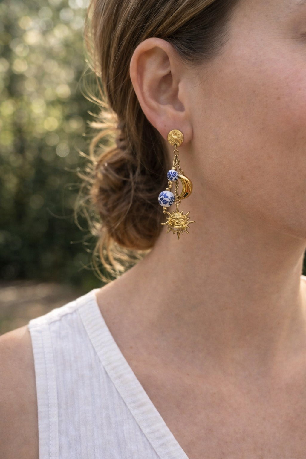 Boucles d’oreilles dorées constellation