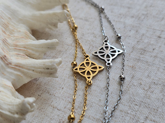 bracelet acier inoxydable nœud de sorcière