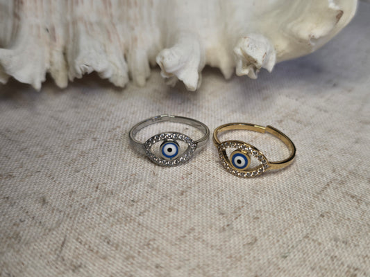 Bague Œil de Nazar – Acier inoxydable