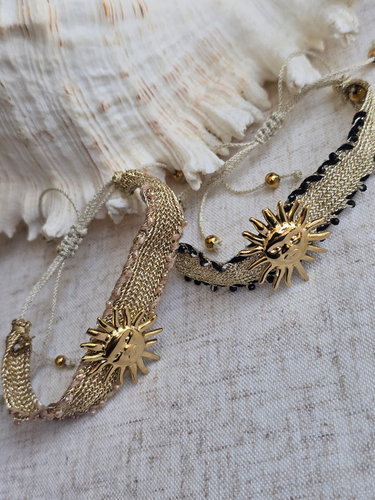 Bracelet en tissus "Soleil"