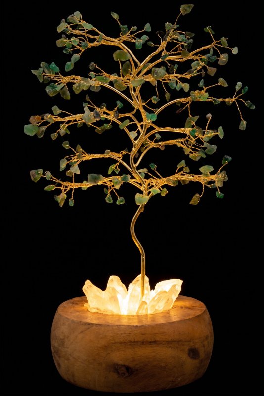 Arbre du Bonheur lumineux en pierres naturelles au choix