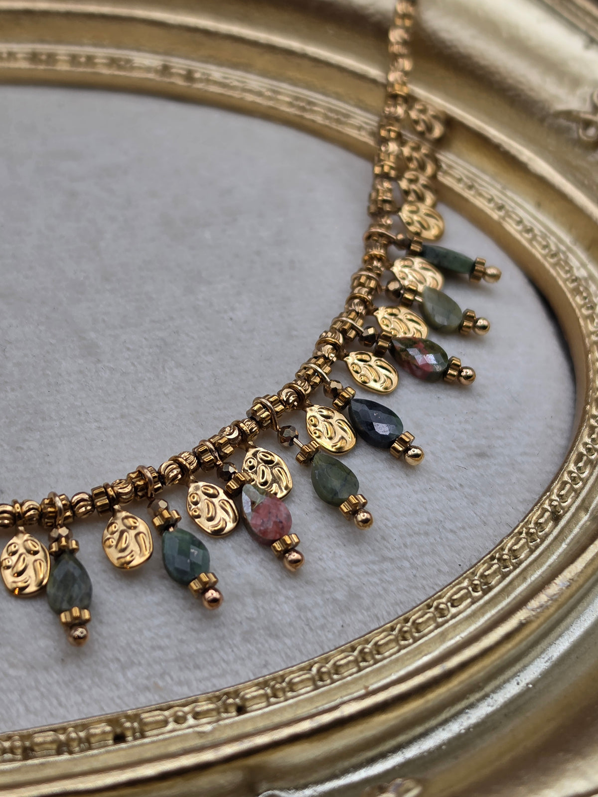 Collier Soléa – Agate Mousse & Unakite 🌿✨