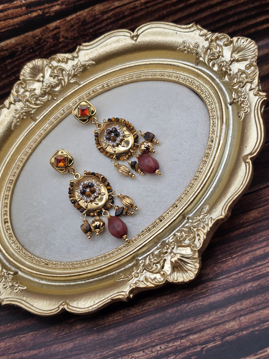 ✨ Boucles d'oreilles Sultana – Œil de Tigre
