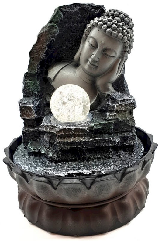 Fontaine Résine Tête de Bouddha Couché 28cm