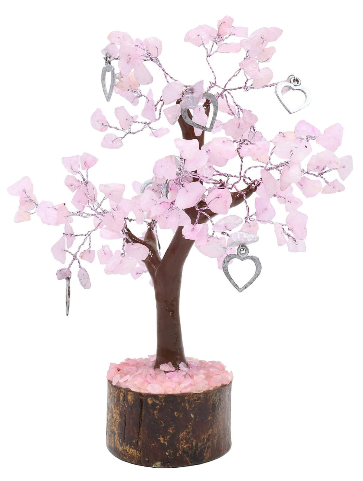 Arbre du bonheur en Quartz rose – Symboles cœur – 160 pièces 💗