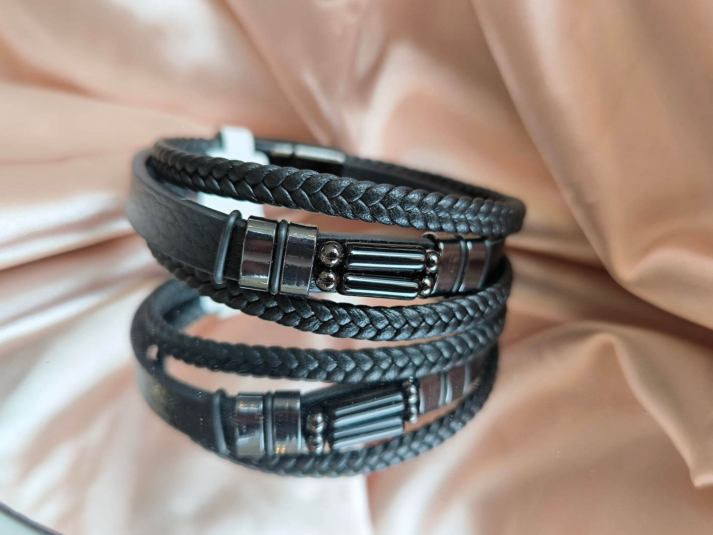 Bracelet simili cuir protection homme