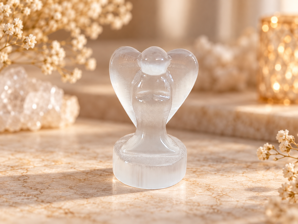 Ange en Sélénite Naturelle – Haute Qualité – 4,4 cm