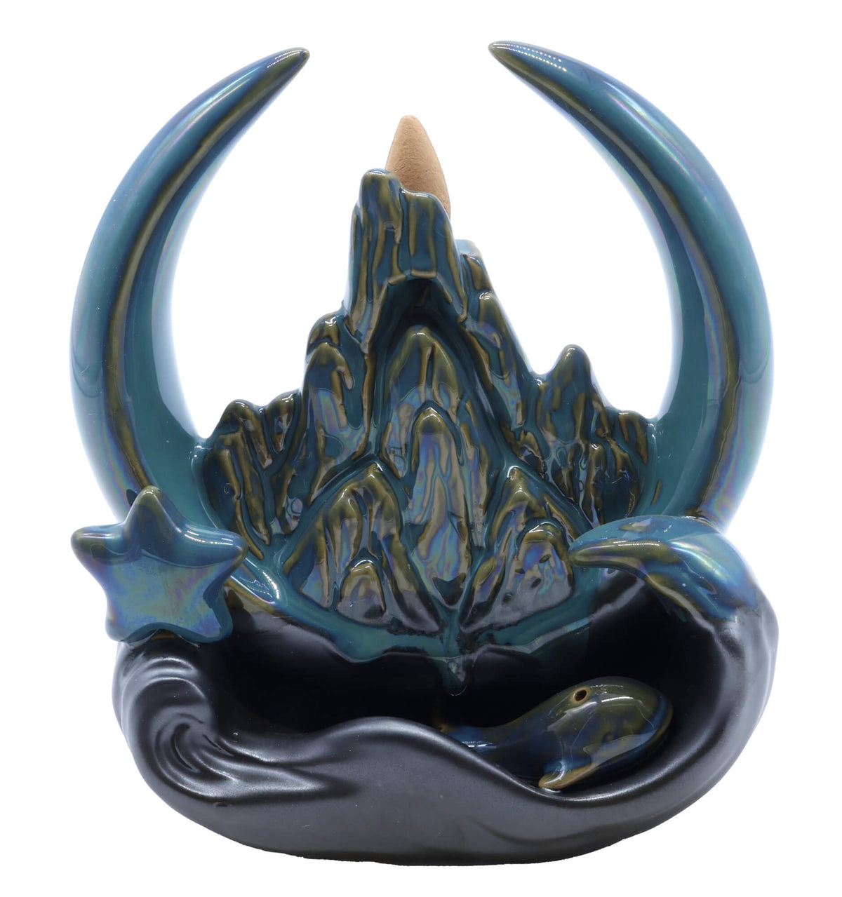 Porte-Encens Backflow Lune & Montagne – 17 cm