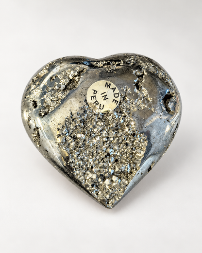 ✨ Cœur en Pyrite du Pérou – Haute Qualité – Pièce Unique