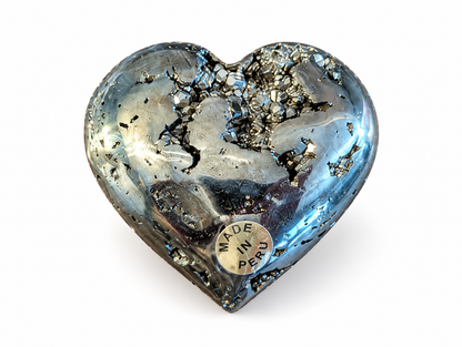 ✨ Cœur en Pyrite du Pérou – Haute Qualité – Pièce Unique