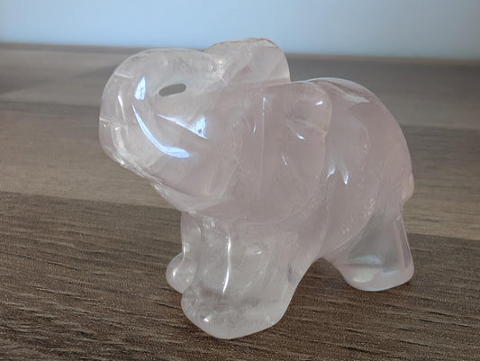 Eléphant en Quartz rose
