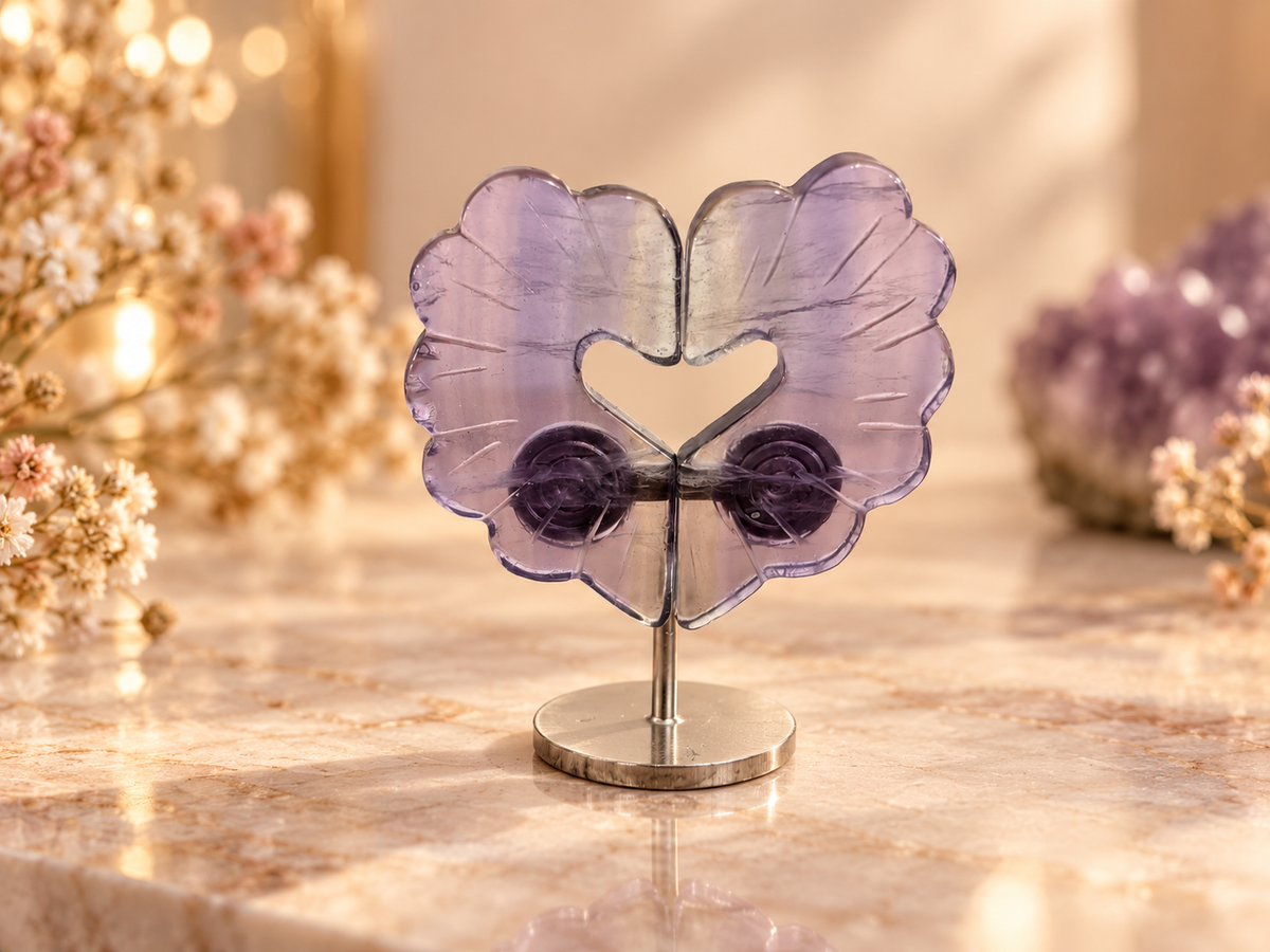 Ailes d’Ange en forme de Cœur – Pierres Naturelles