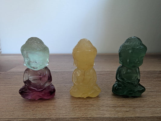 Bouddha Indien en fluorine multicolore