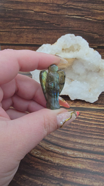 Ange en Labradorite Naturelle - Pièce unique