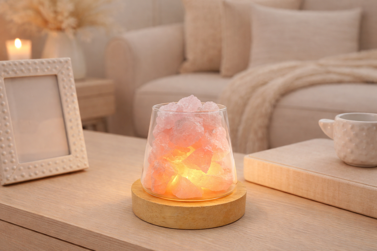 Lampe diffuseur huile essentielle de cristaux naturels