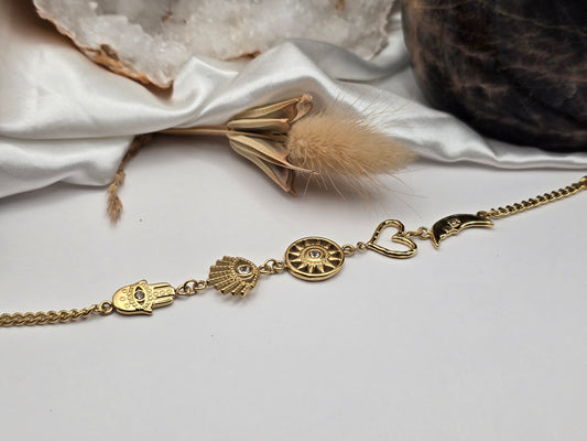 Bracelet “Protection & Lumière” – Acier inoxydable gold