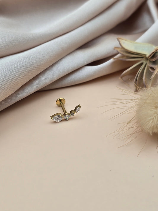 Piercing feuille – Titane & Zirconium