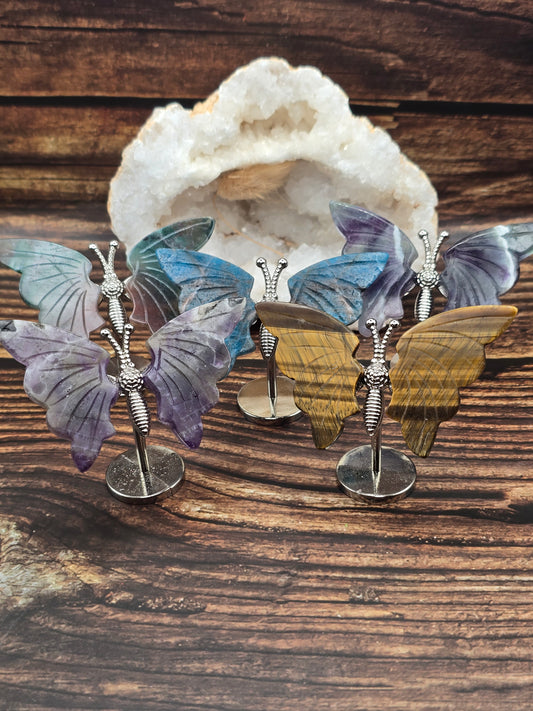 Papillon en Pierre Naturelle sur Support