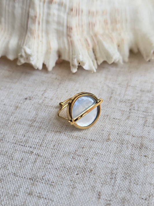 Bague pierres dorée