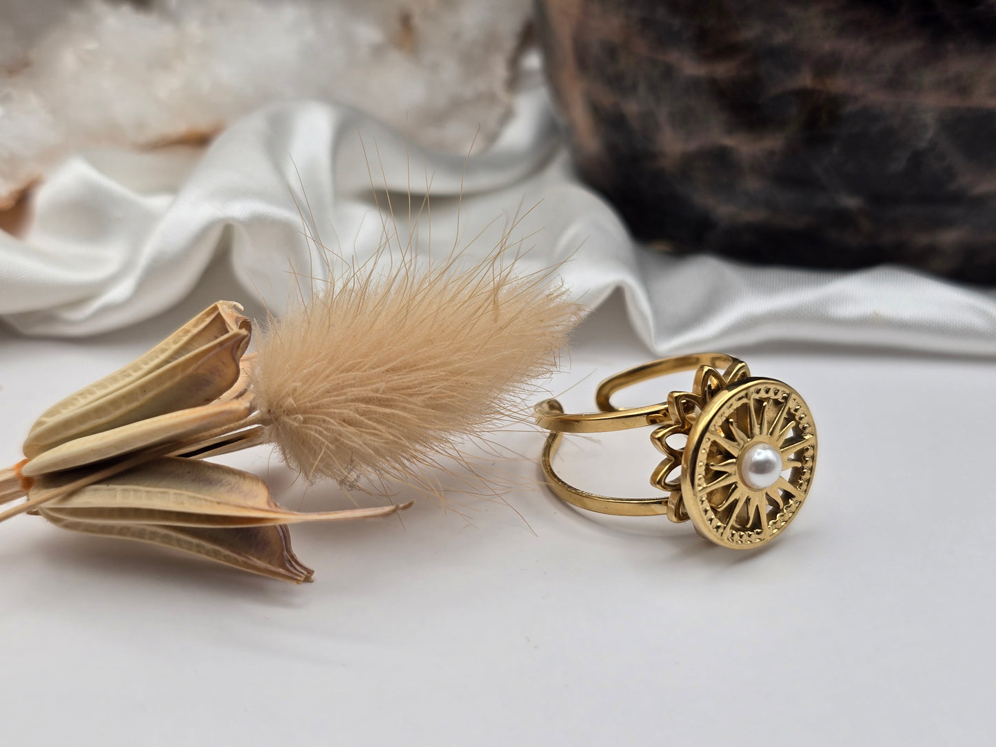 Bague Anti-Stress “Soleil & Perle”