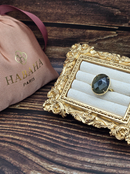 Bague " Boréalia " Labradorite