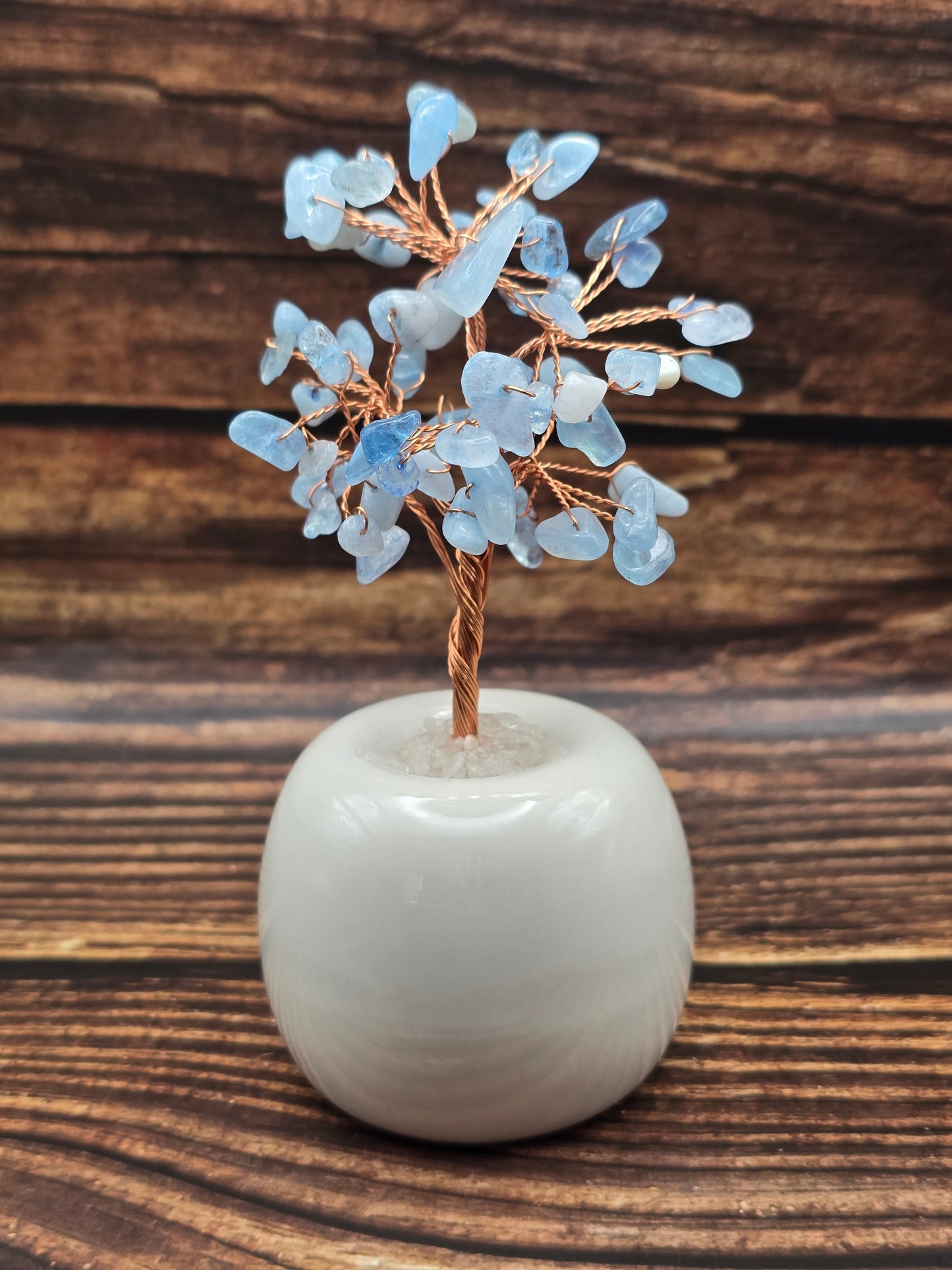 Arbre de Vie en Pierre Naturelle avec Vase Céramique