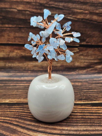 Arbre de Vie en Pierre Naturelle avec Vase Céramique